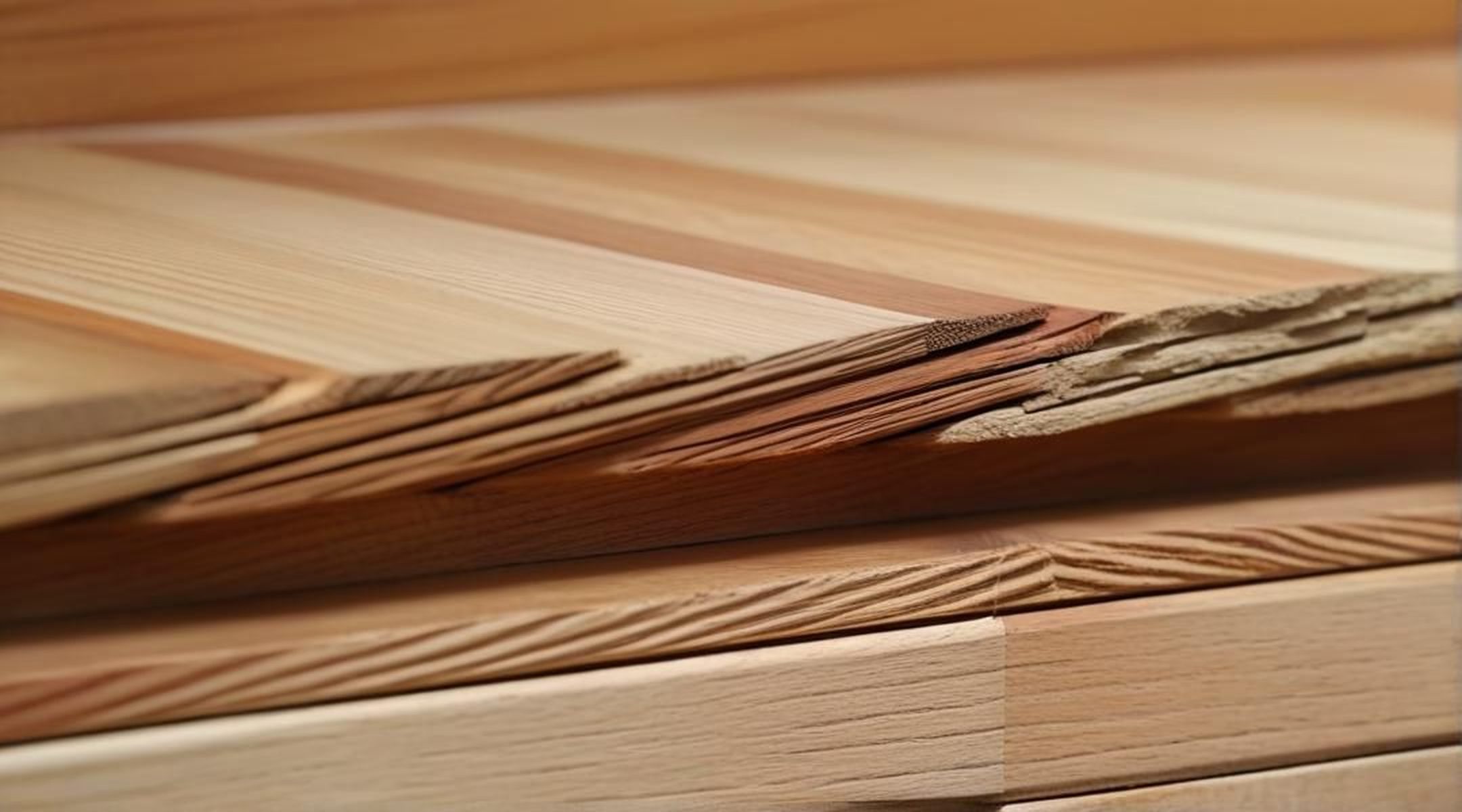 Tablones de madera apilados en el taller.